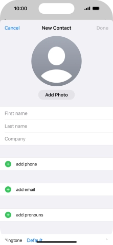Press First name and key in the first name. Press First name and key in the first name.