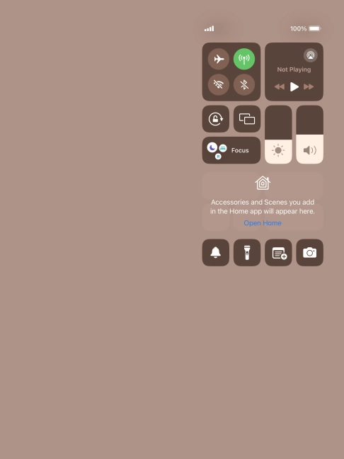 Press the required function to open an application or turn the function on or off.
