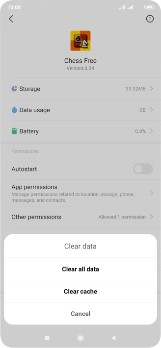 Press Clear cache.