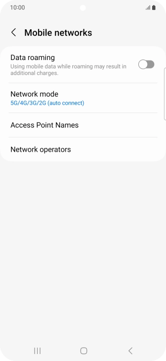Press Network mode.