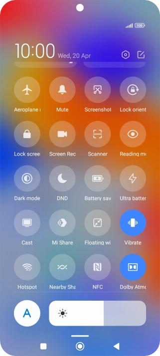 Press Vibrate to turn the function on or off.