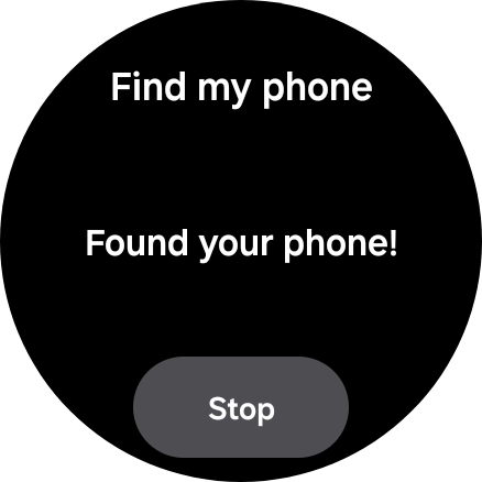 Press Stop when you've found your phone.
