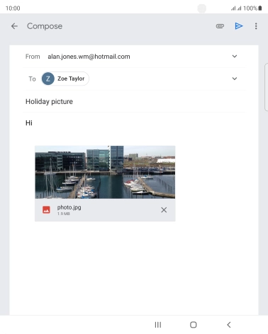 Press the send icon.