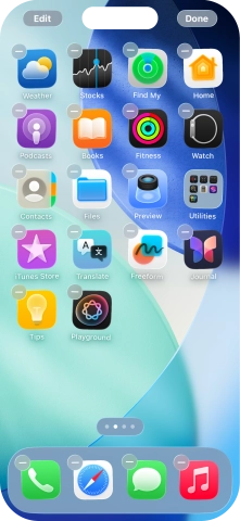 Press the home screen icon.