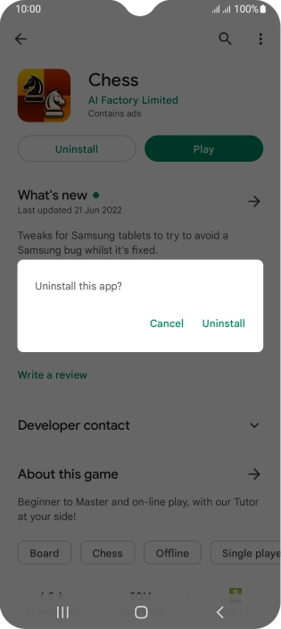 Press Uninstall.