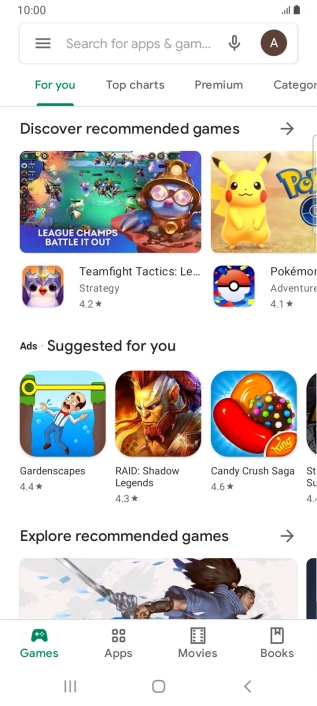 Press the search field. Press the search field.
