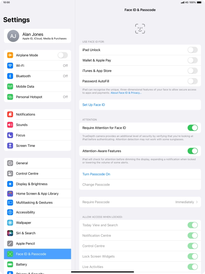 Press Set Up Face ID. Press Set Up Face ID.