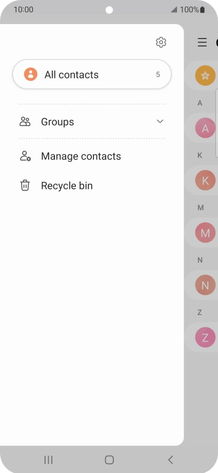 Press Manage contacts. Press Manage contacts.