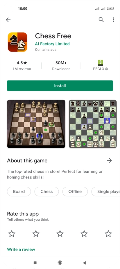 Press Install and follow the instructions on the screen to install the app.