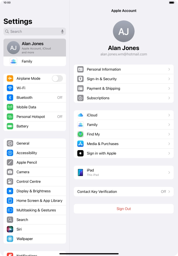 Press iCloud.