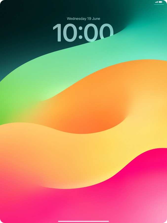 Press and hold anywhere on the lock screen.