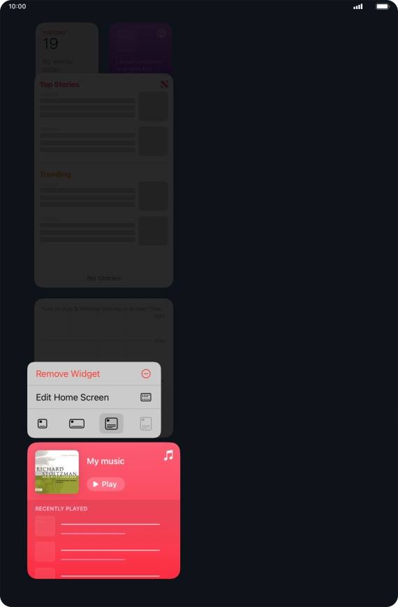 Press Remove Widget. Press Remove Widget.