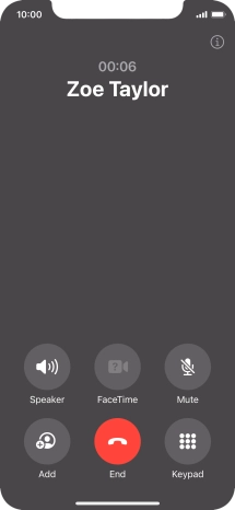 Press the end call icon to end the call and return to the home screen. Press the end call icon to end the call and return to the home screen.