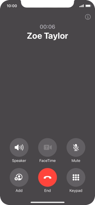 Press the end call icon to end the call and return to the home screen. Press the end call icon to end the call and return to the home screen.