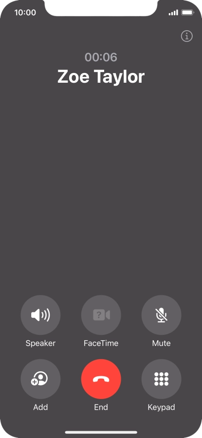 Press the end call icon to end the call and return to the home screen. Press the end call icon to end the call and return to the home screen.