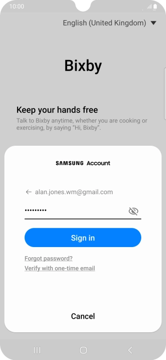 Press Sign in.