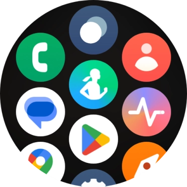 Press the Samsung Health icon. Press the Samsung Health icon.