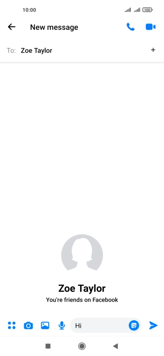 Write the required message and press the send icon. Write the required message and press the send icon.
