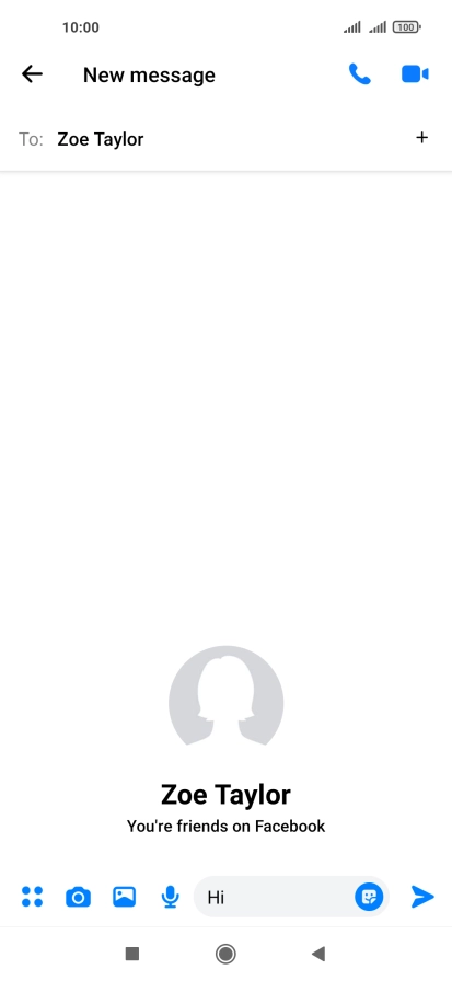 Write the required message and press the send icon. Write the required message and press the send icon.