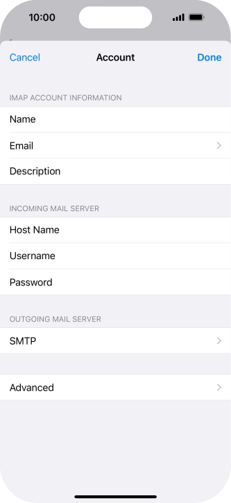 Press SMTP.