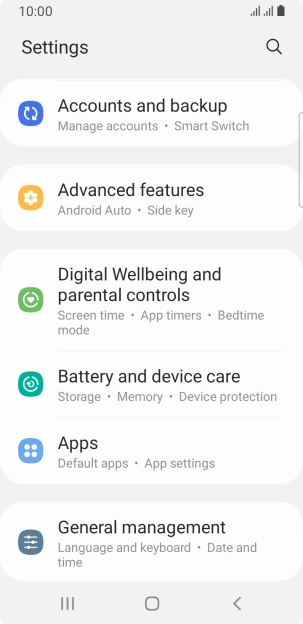 Press Battery and device care.
