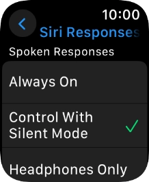 Press the required setting. Press the required setting.