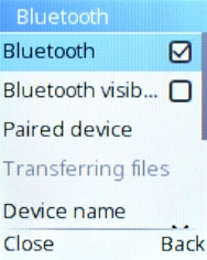 Select Bluetoth visibility to turn Bluetooth visibility on or off.