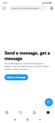 Press the new message icon. Press the new message icon.