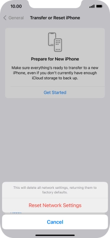 Press Reset Network Settings. Press Reset Network Settings.