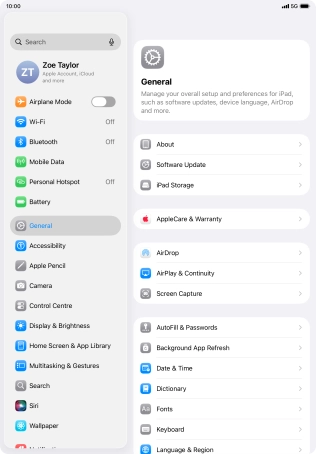 Press Mobile Data.