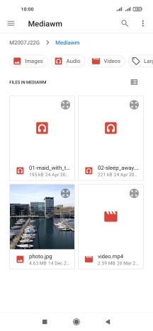 Press the required file. Press the required file.