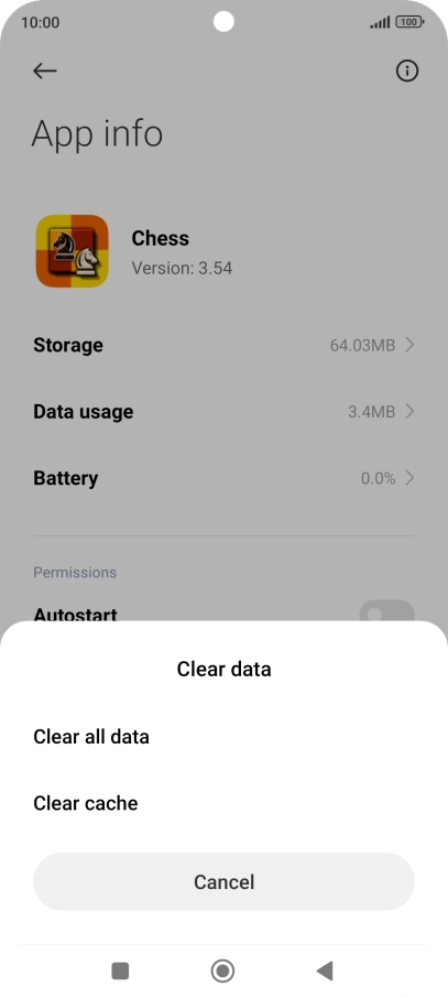 Press Clear cache.