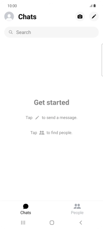 Press the new message icon. Press the new message icon.