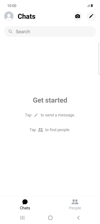 Press the new message icon. Press the new message icon.