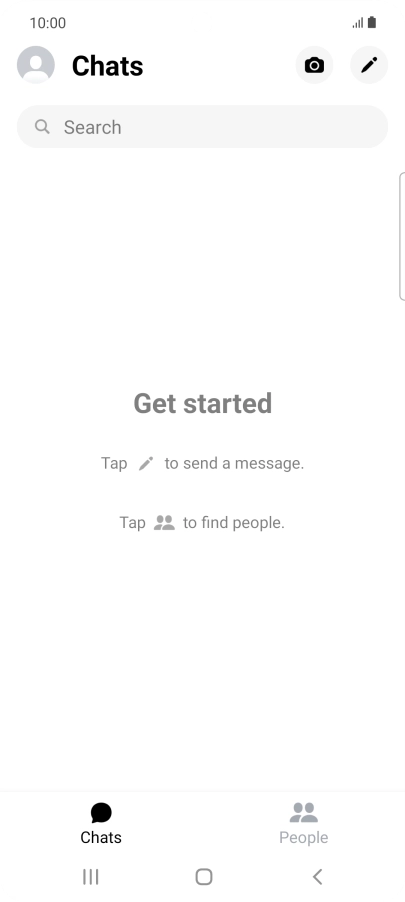 Press the new message icon. Press the new message icon.