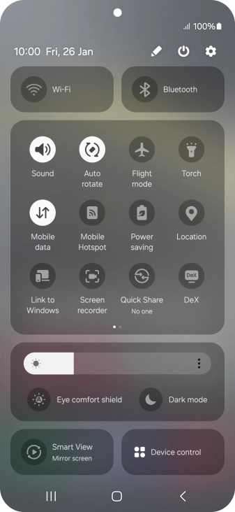Press the sound mode icon the necessary number of times to turn silent mode on or off.