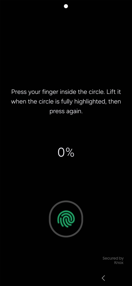 Follow the instructions on the screen to create the phone lock code using your fingerprint. Follow the instructions on the screen to create the phone lock code using your fingerprint.