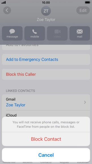 Press Block Contact.