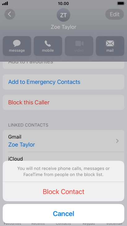 Press Block Contact.