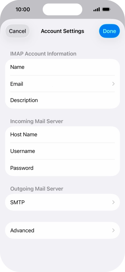 Press SMTP.