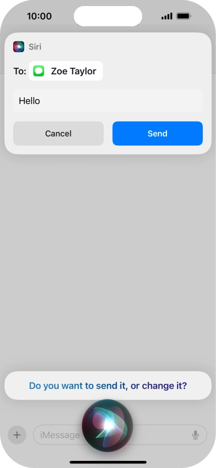 If an application is open on your phone, such as a Messages, you can also use the functions available here, e.g.: REPLY [text].