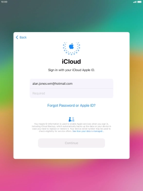 Press Required and key in the password for your Apple ID.