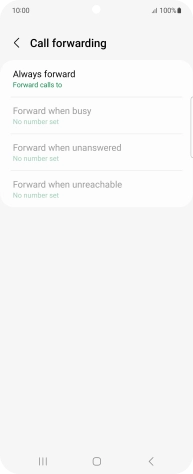 Press the required divert type. Press the required divert type.