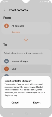 Press Export.