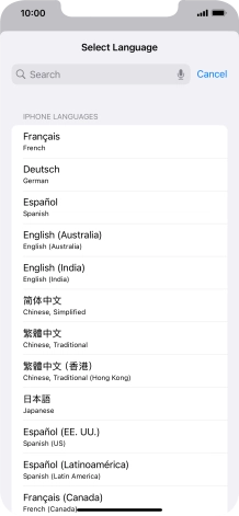 Press the required language. Press the required language.