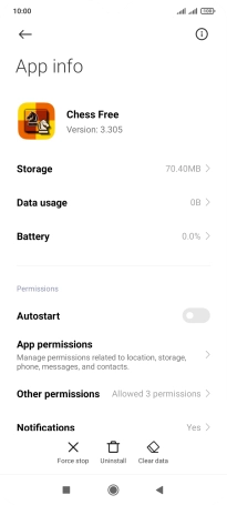 Press Clear data.