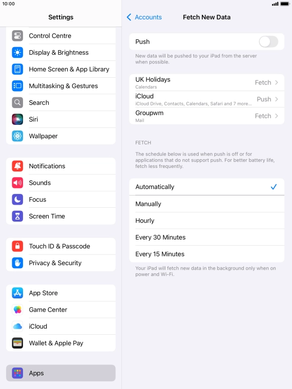 If you turn off the function, press the required setting.