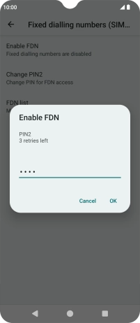 Key in your PIN2 and press OK. The default PIN2 is 1111.