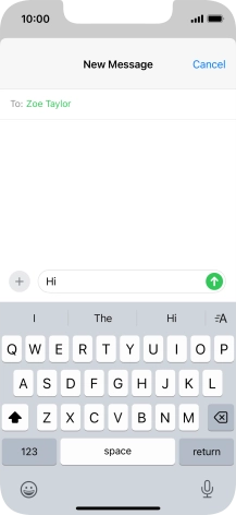 Press the send icon. Press the send icon.