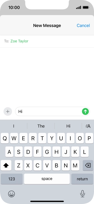 Press the send icon. Press the send icon.